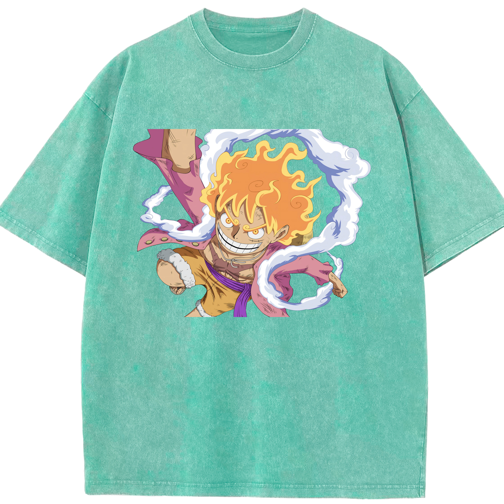 ワンピース モンキー・D・ルフィ ONE PIECE Monkey D. Luffy 綿100% ヴィンテージ風 半袖Tシャツ（フロントプリント）